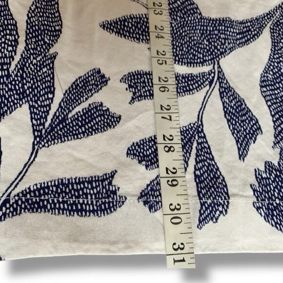 Chico's Pants NWT Women's Size (12) Linen Vacation Colorful Blue Leaf Wide Leg - Picture 9 of 9